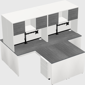 Quad l-shaped office desks