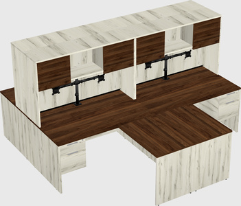 Quad l-shaped office desks