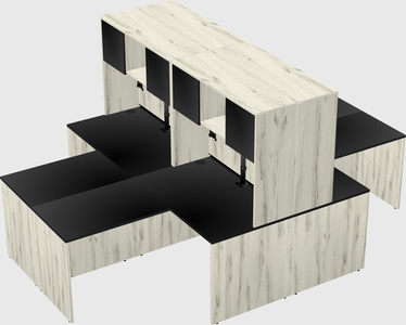 Quad l-shaped office desks