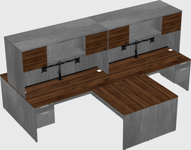 Quad l-shaped office desks
