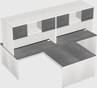 Quad l-shaped office desks