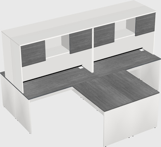 Quad l-shaped office desks