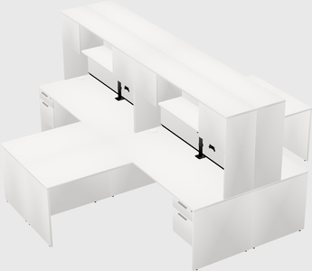 Quad l-shaped office desks