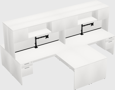 Quad l-shaped office desks