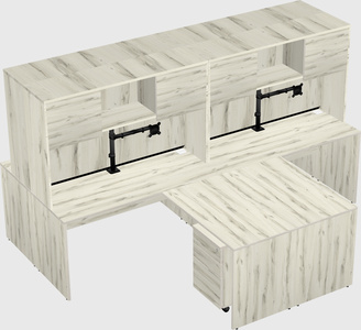 Quad l-shaped office desks