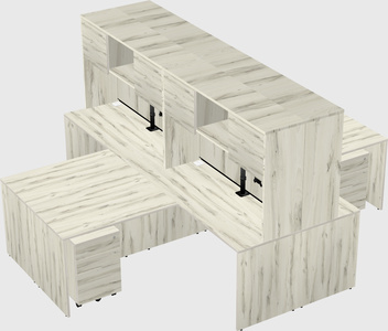 Quad l-shaped office desks