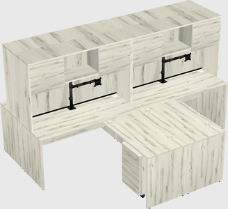 Quad l-shaped office desks