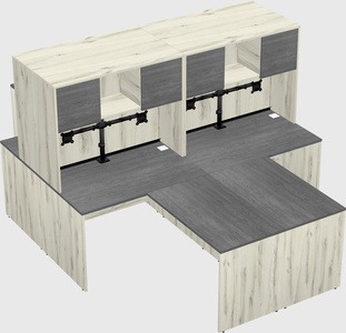 Quad l-shaped office desks
