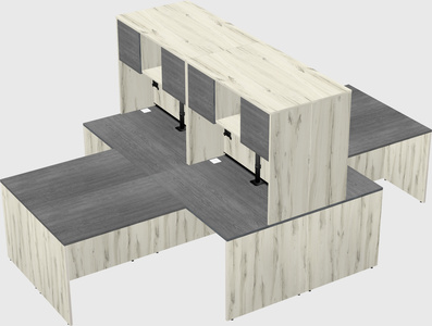 Quad l-shaped office desks