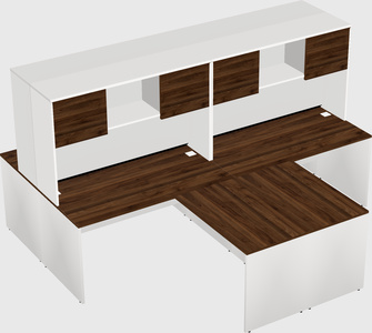 Quad l-shaped office desks