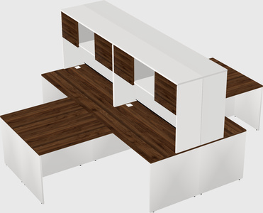 Quad l-shaped office desks