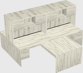 Quad l-shaped office desks