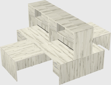 Quad l-shaped office desks