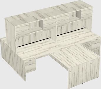 Quad l-shaped office desks