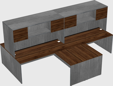 Quad l-shaped office desks