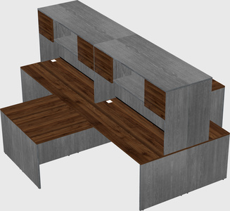 Quad l-shaped office desks