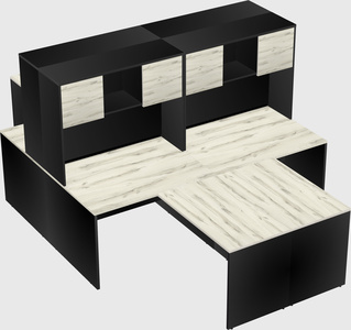 Quad l-shaped office desks