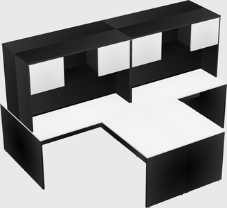 Quad l-shaped office desks