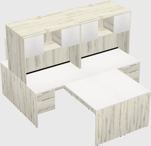 Quad l-shaped office desks