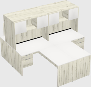 Quad l-shaped office desks