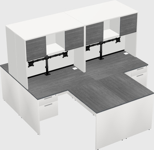 Quad l-shaped office desks