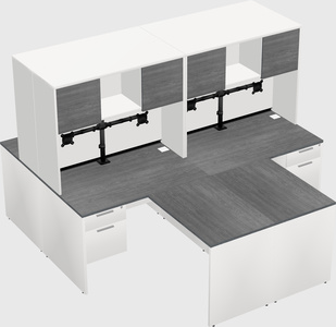 Quad l-shaped office desks