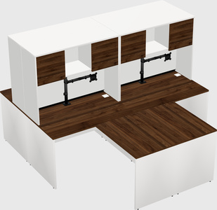 Quad l-shaped office desks