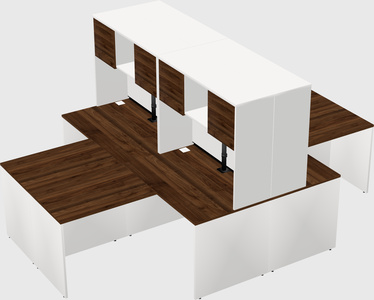 Quad l-shaped office desks