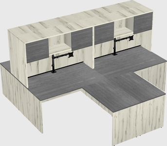 Quad l-shaped office desks