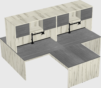 Quad l-shaped office desks