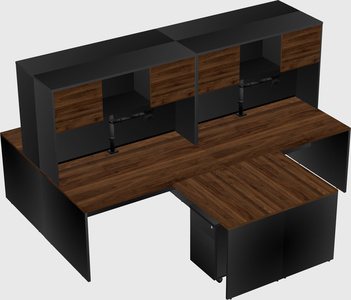 Quad l-shaped office desks