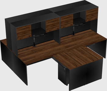 Quad l-shaped office desks
