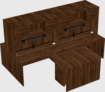 Quad l-shaped office desks
