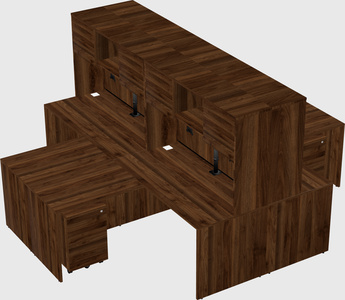 Quad l-shaped office desks