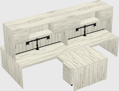 Quad l-shaped office desks