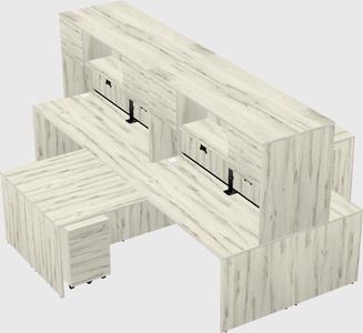 Quad l-shaped office desks
