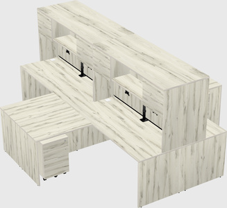 Quad l-shaped office desks