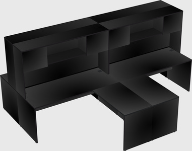 Quad l-shaped office desks