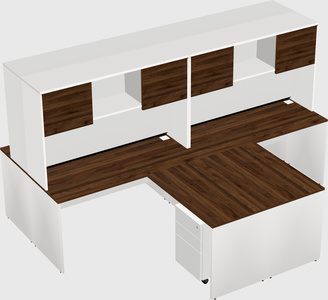 Quad l-shaped office desks