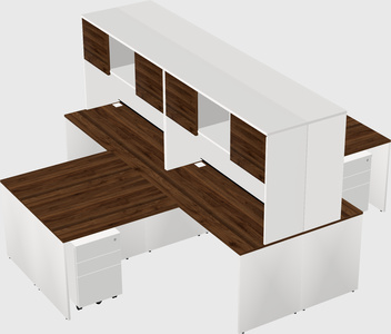 Quad l-shaped office desks