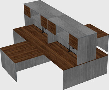 Quad l-shaped office desks