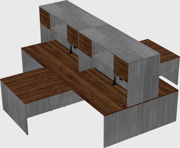 Quad l-shaped office desks
