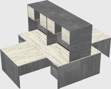 Quad l-shaped office desks
