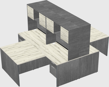Quad l-shaped office desks