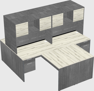 Quad l-shaped office desks