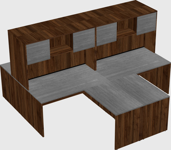 Quad l-shaped office desks