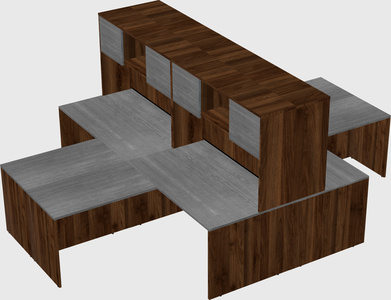 Quad l-shaped office desks