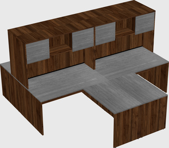 Quad l-shaped office desks