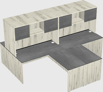 Quad l-shaped office desks