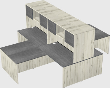 Quad l-shaped office desks